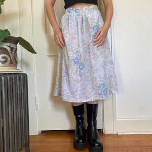 Vintage 90s 70s floral midi skirt
